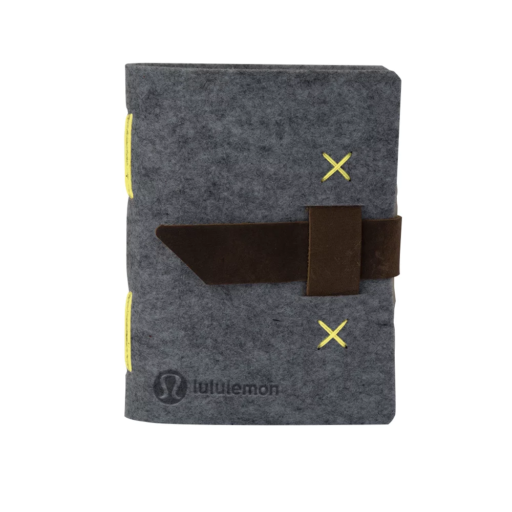 HARLEQUIN Felt Journal w/Leather Accents