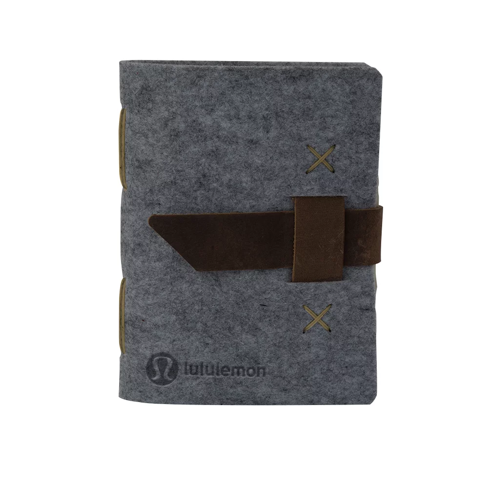 HARLEQUIN Felt Journal w/Leather Accents