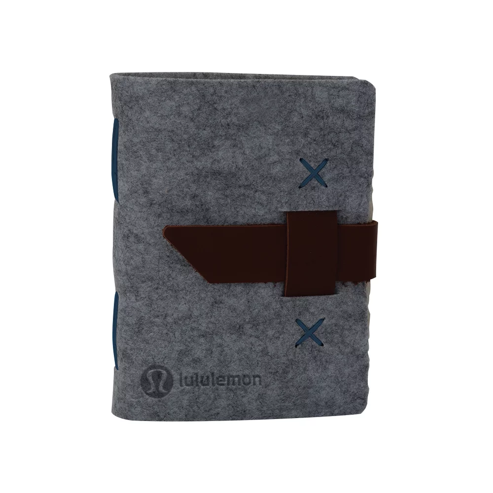 HARLEQUIN Felt Journal w/Leather Accents