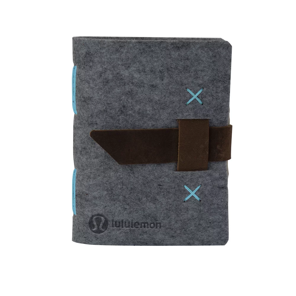 HARLEQUIN Felt Journal w/Leather Accents