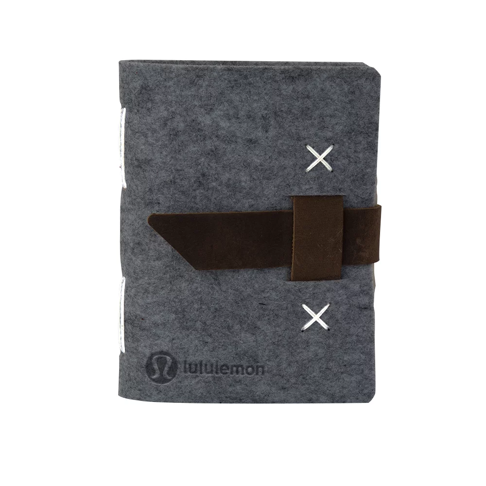 HARLEQUIN Felt Journal w/Leather Accents