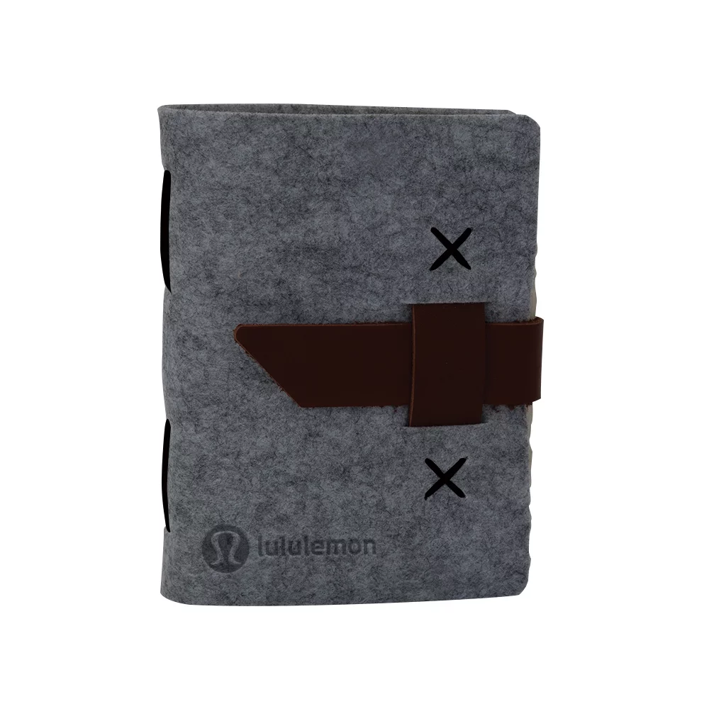 HARLEQUIN Felt Journal w/Leather Accents