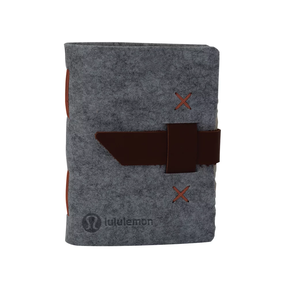 HARLEQUIN Felt Journal w/Leather Accents