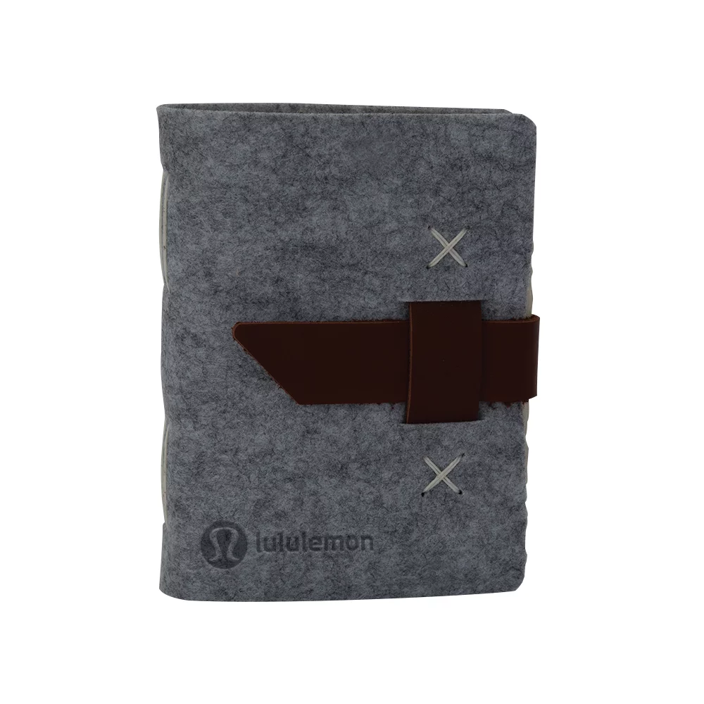 HARLEQUIN Felt Journal w/Leather Accents