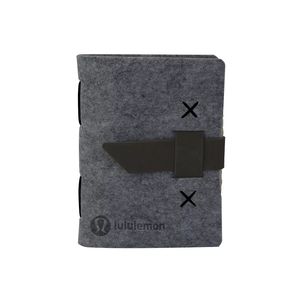 HARLEQUIN Felt Journal w/Leather Accents