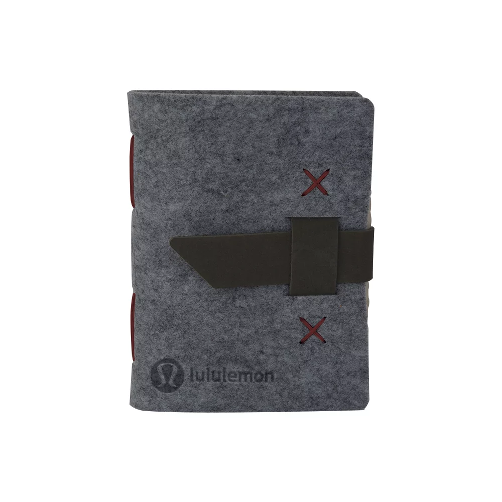 HARLEQUIN Felt Journal w/Leather Accents