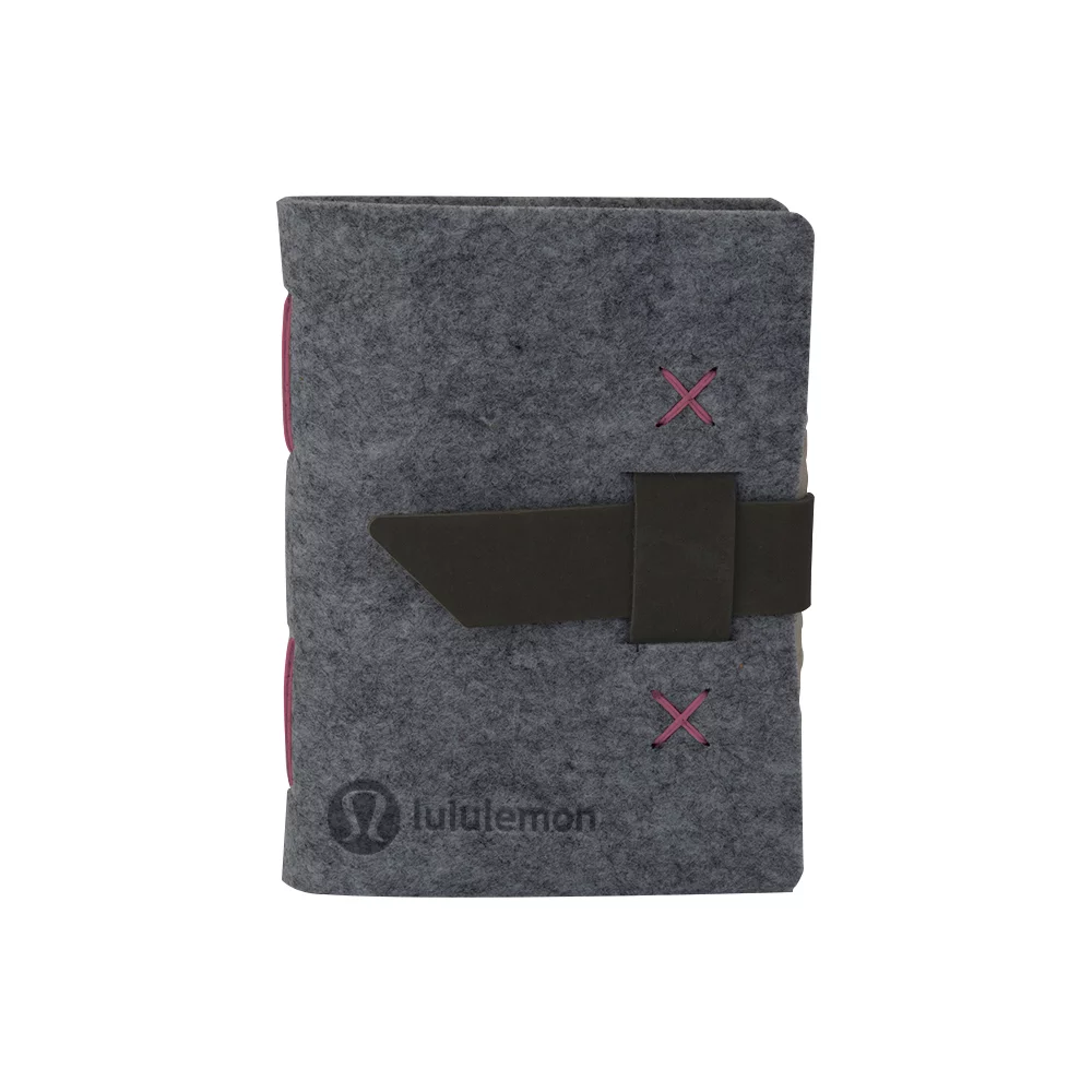 HARLEQUIN Felt Journal w/Leather Accents