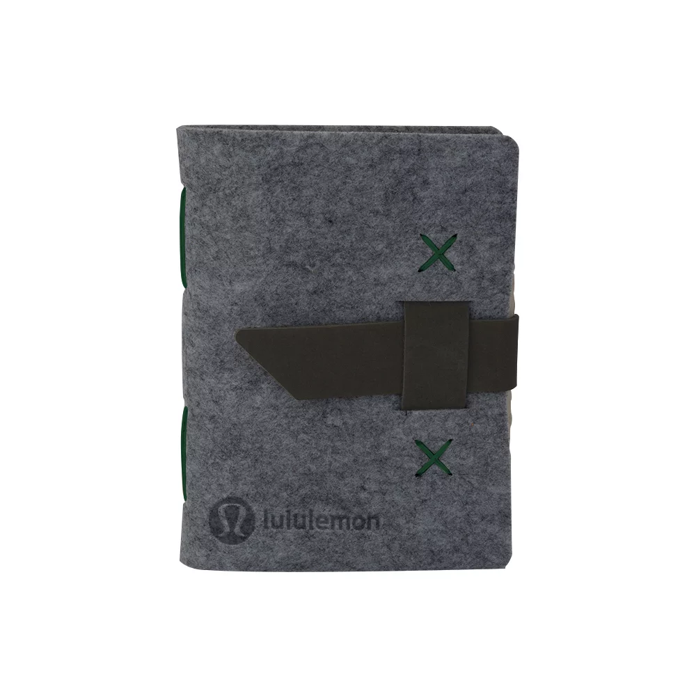 HARLEQUIN Felt Journal w/Leather Accents