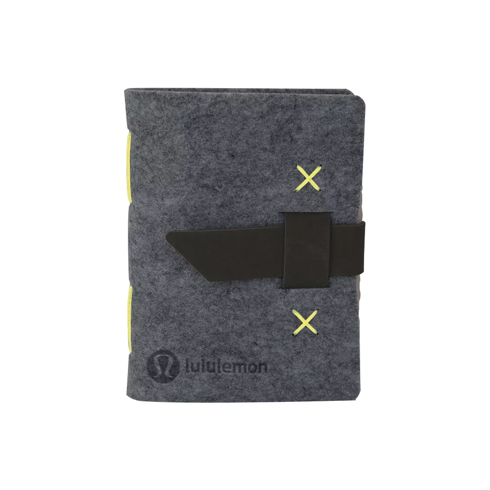 HARLEQUIN Felt Journal w/Leather Accents