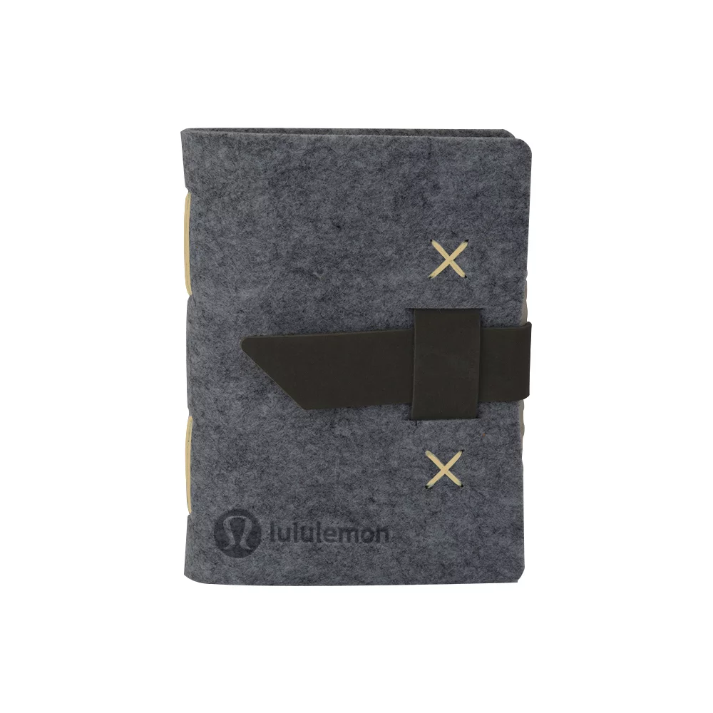 HARLEQUIN Felt Journal w/Leather Accents