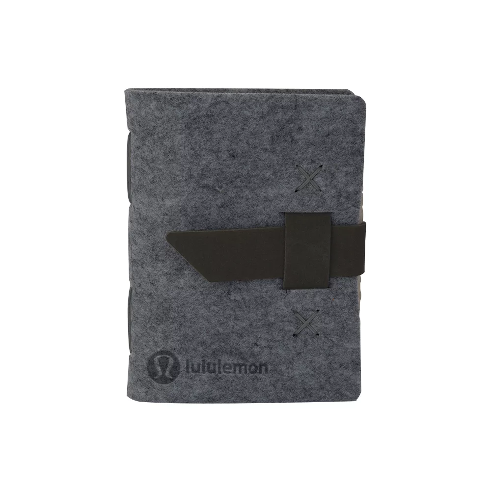 HARLEQUIN Felt Journal w/Leather Accents