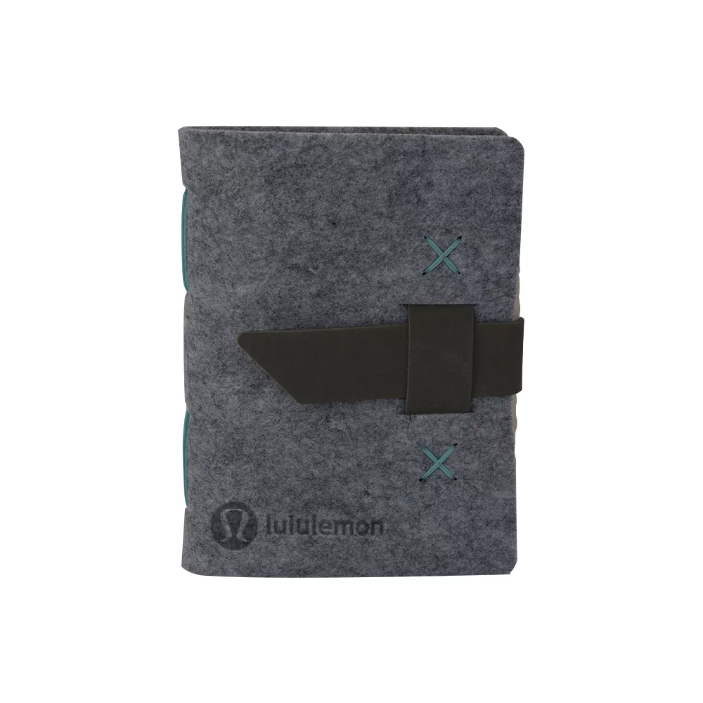 HARLEQUIN Felt Journal w/Leather Accents