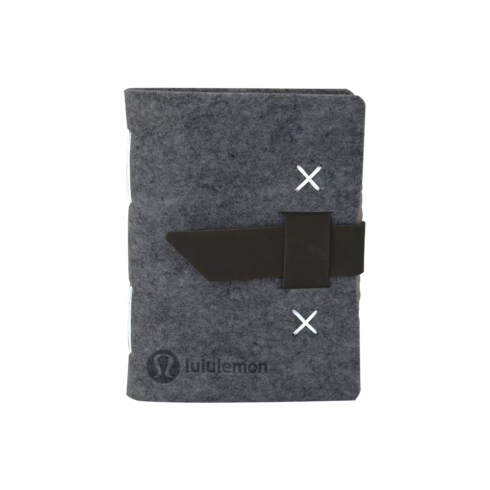 HARLEQUIN Felt Journal w/Leather Accents