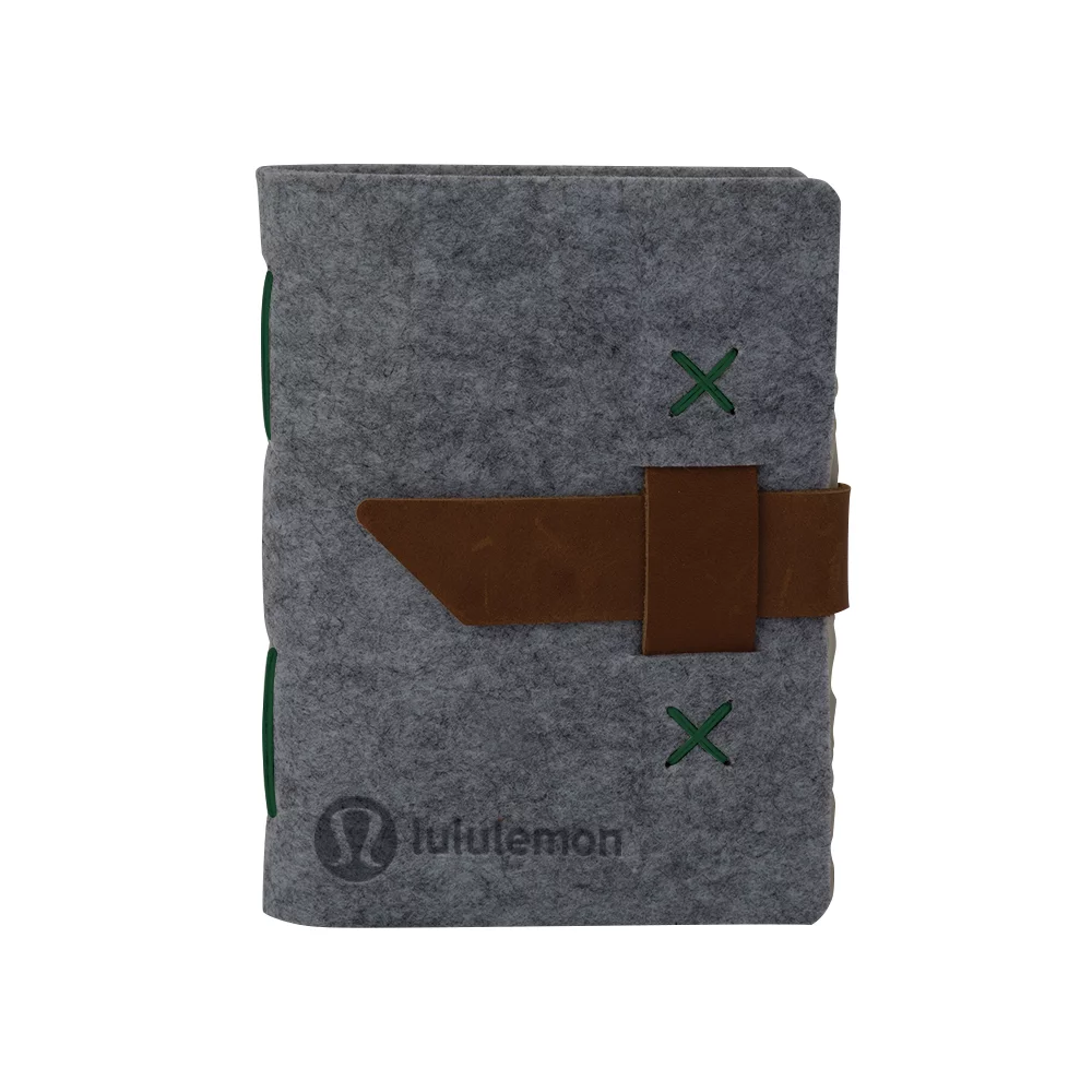 HARLEQUIN Felt Journal w/Leather Accents