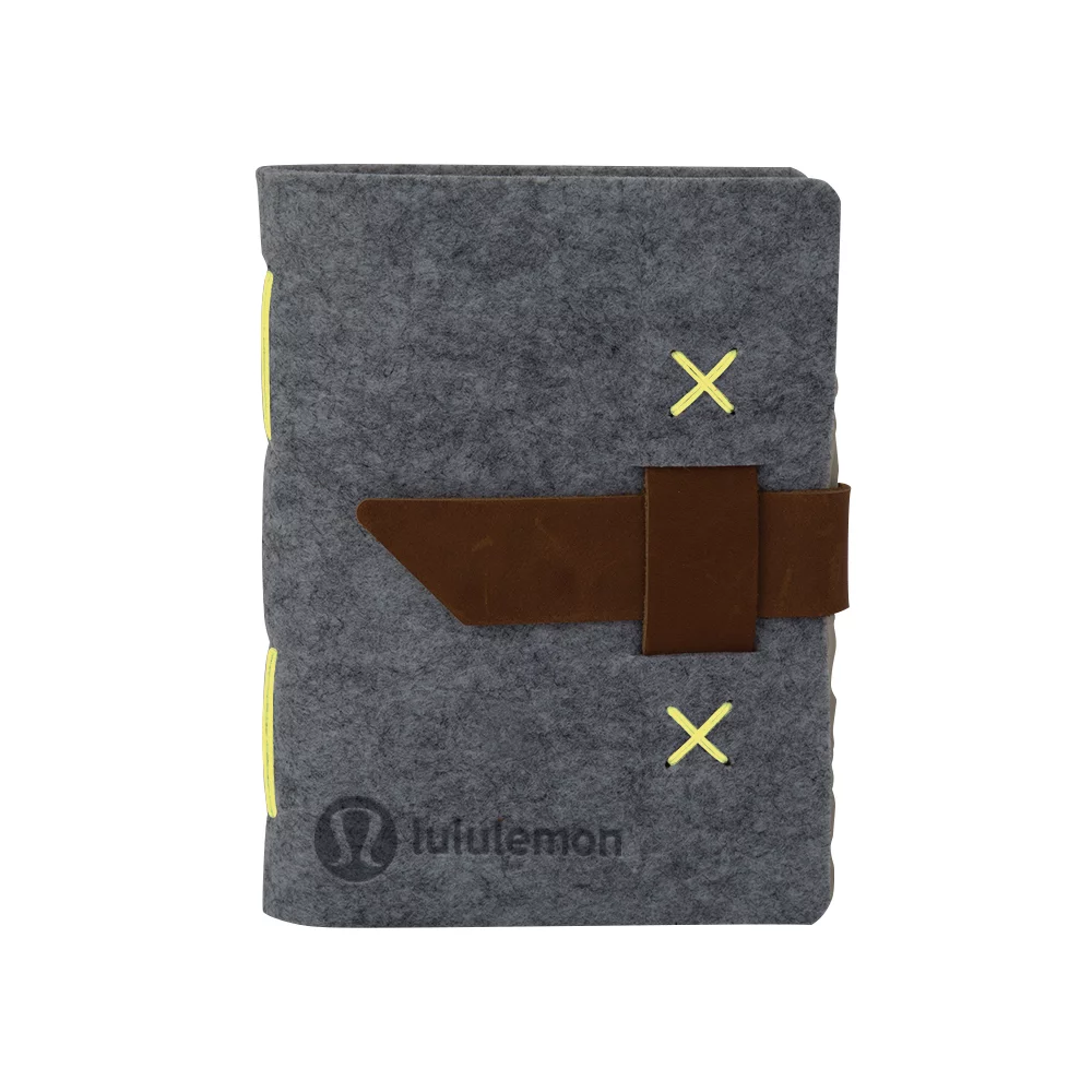 HARLEQUIN Felt Journal w/Leather Accents