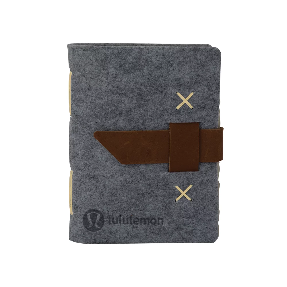 HARLEQUIN Felt Journal w/Leather Accents