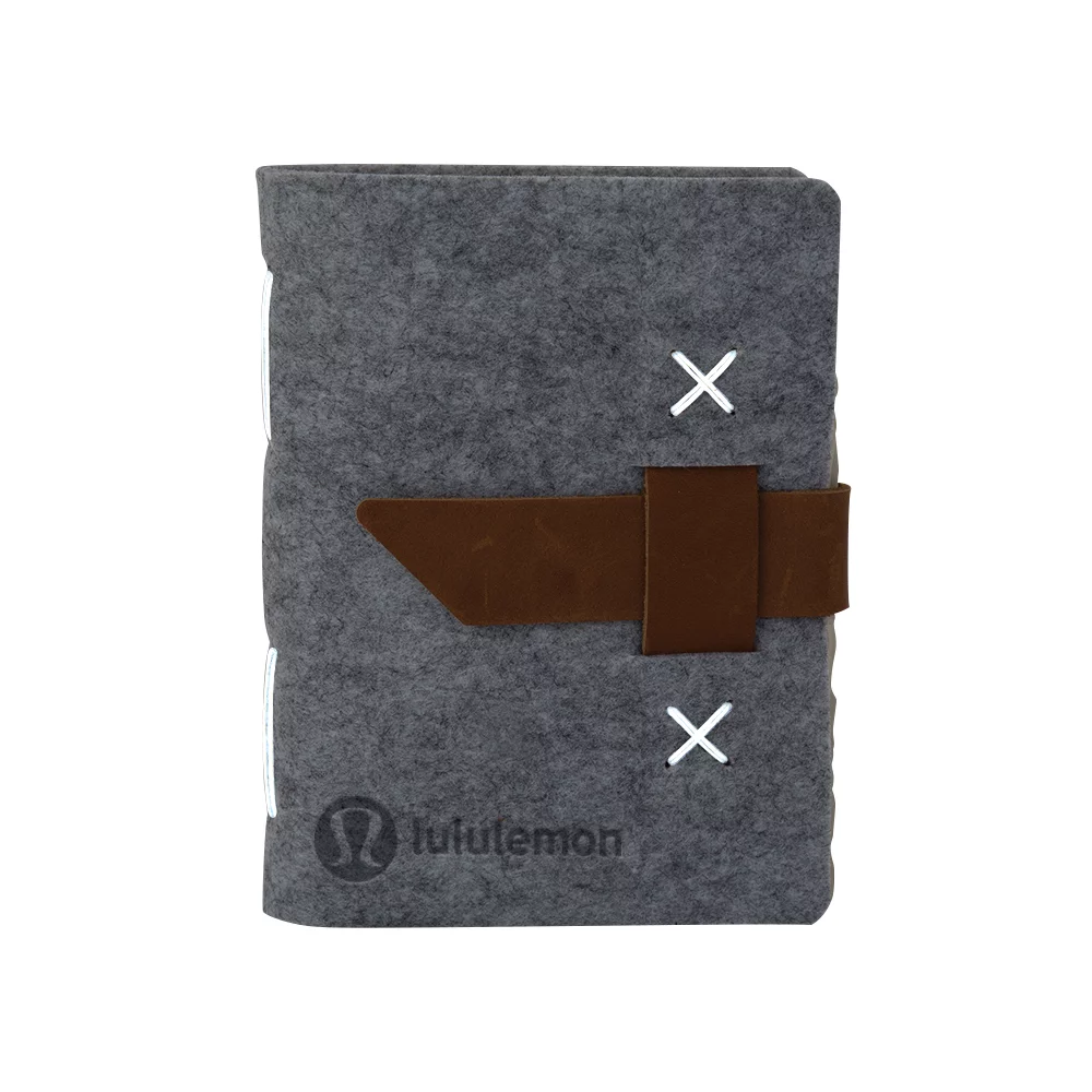 HARLEQUIN Felt Journal w/Leather Accents