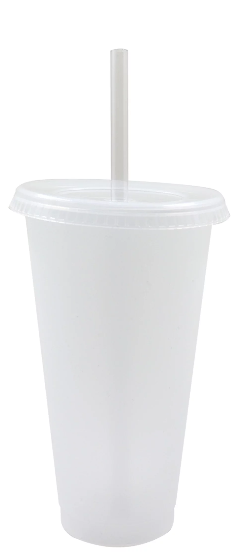 Starlight 19oz frosted plastic tumbler with Clear push on lid & clear straw