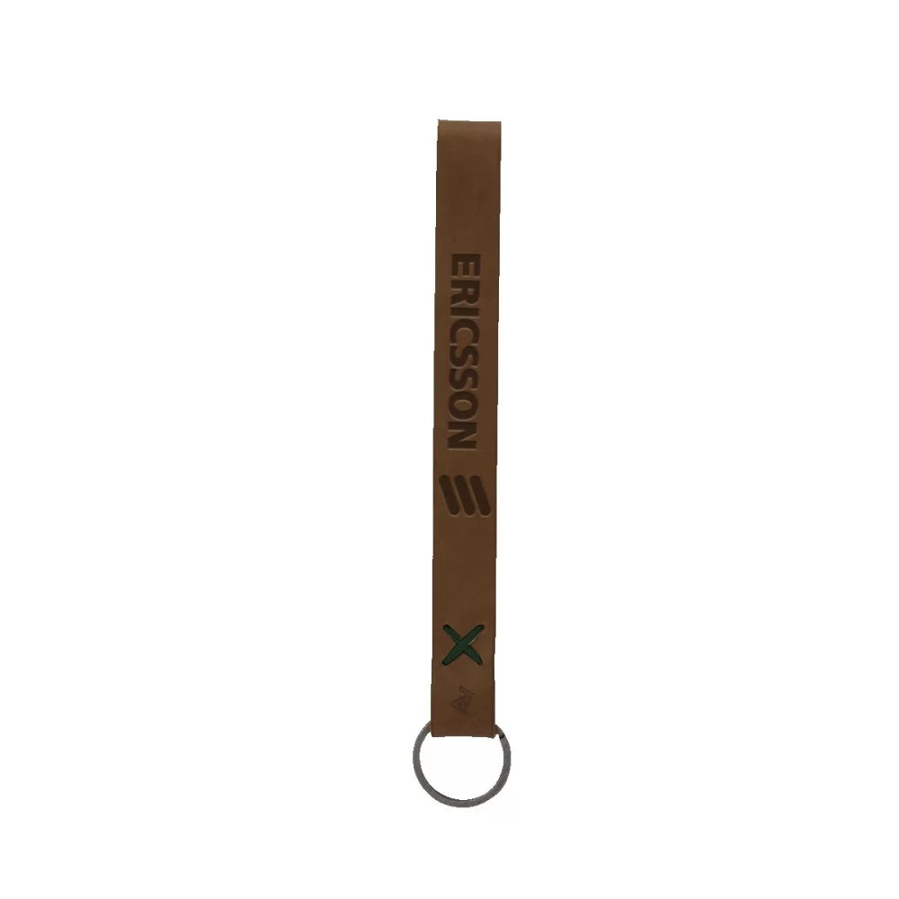 HAYWARD Leather Wrist Keychain with Metal Split Ring