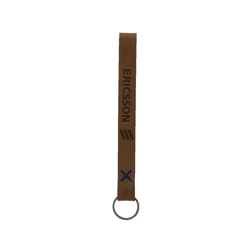 HAYWARD Leather Wrist Keychain with Metal Split Ring