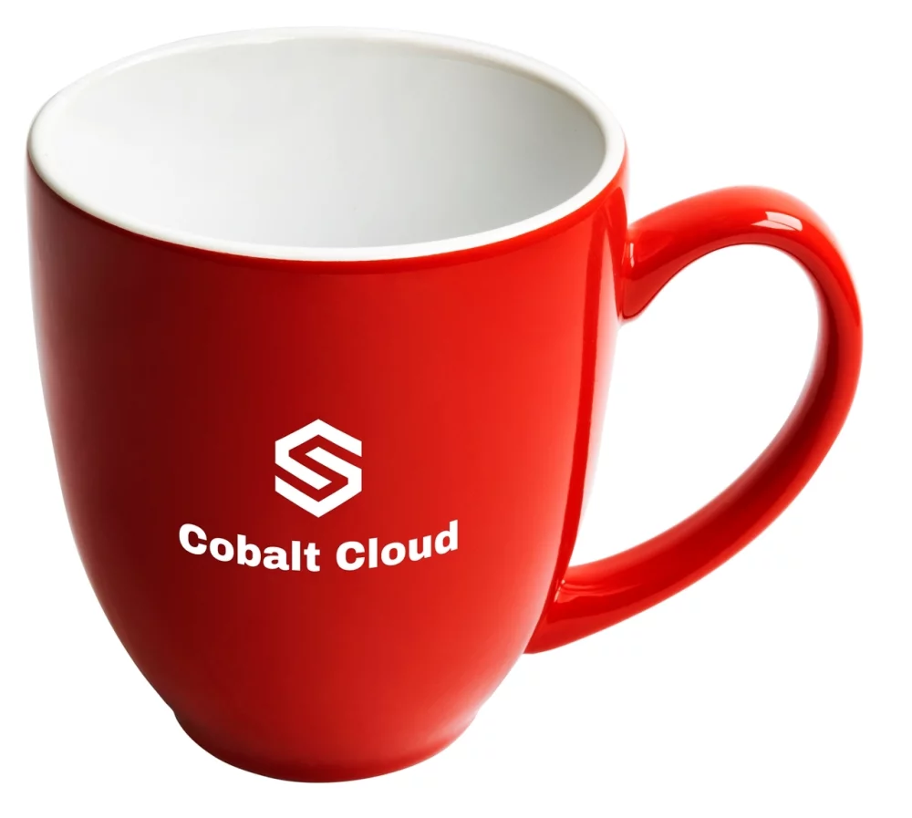 Mug en céramique bicolore rouge/blanc de 16 oz Economy Bistro
