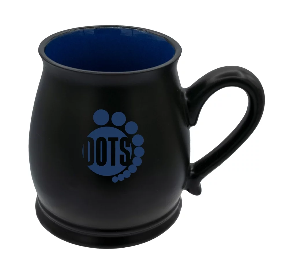 Economy Stockholm 14oz Black/Blue ceramic mug