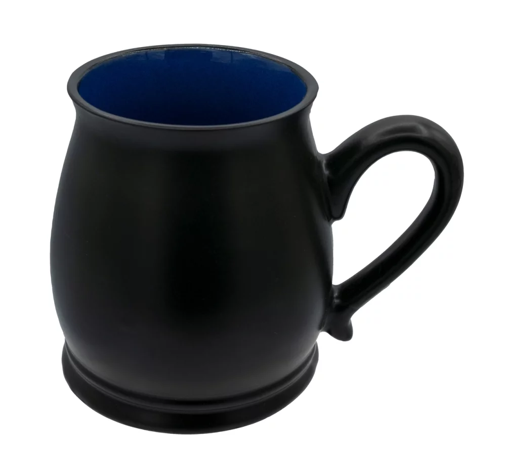 Tasse en céramique Economy Stockholm 14oz noire/bleue