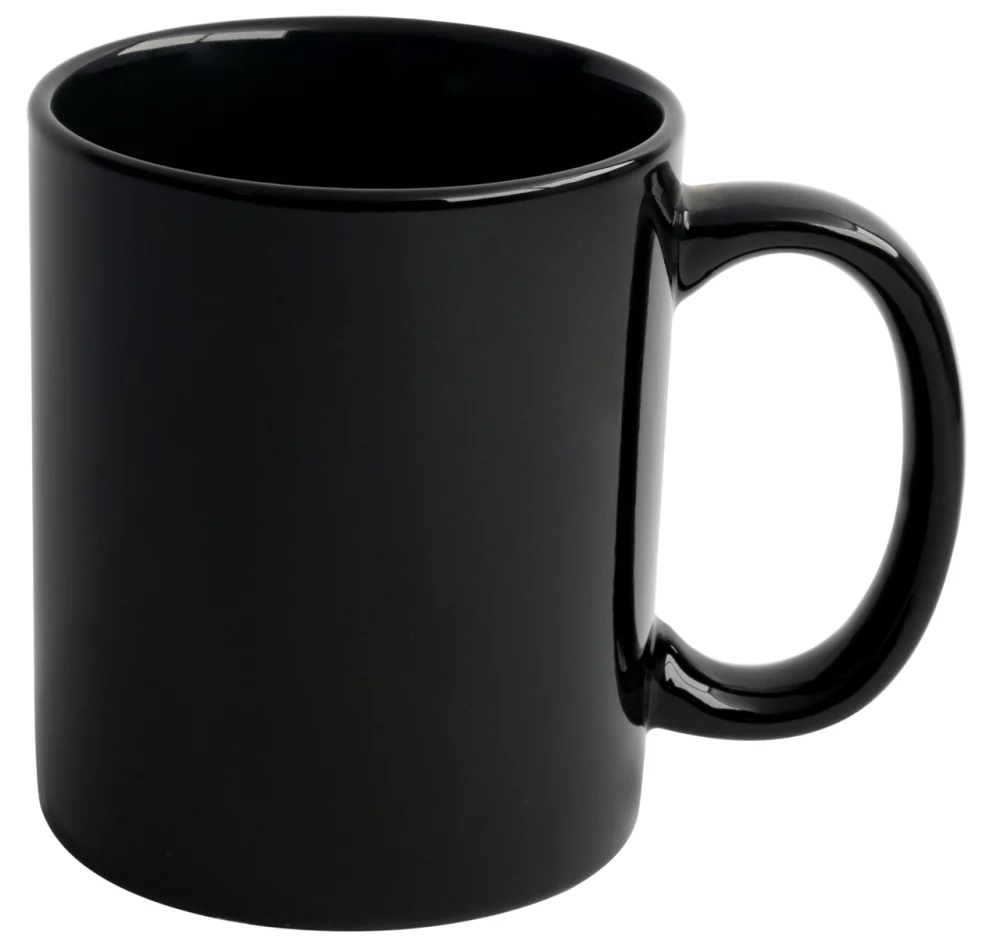Tasse en céramique noire de 11 oz de qualité supérieure.