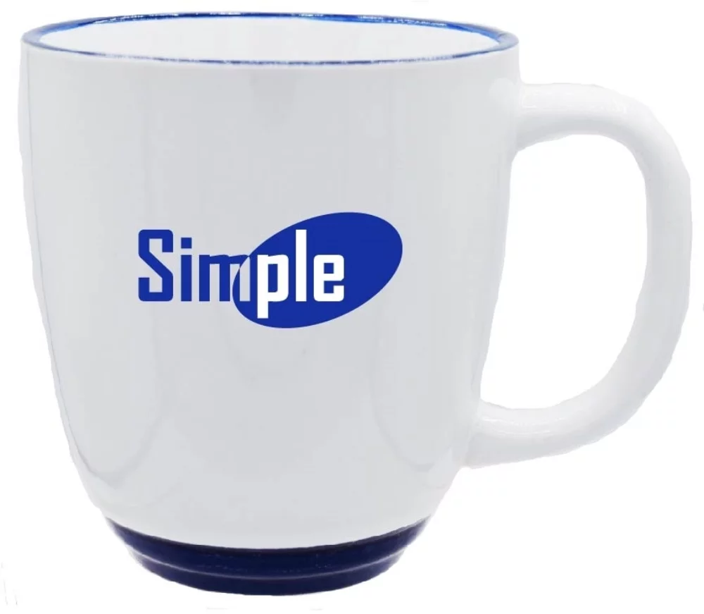 Economy Halo 14oz white/cobalt mug