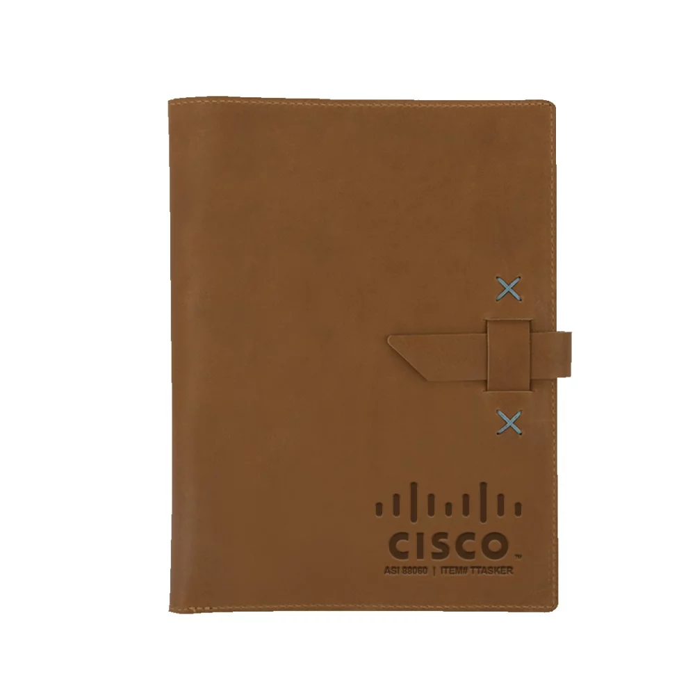 TASKER Leather Padfolio w/Accent Stitching