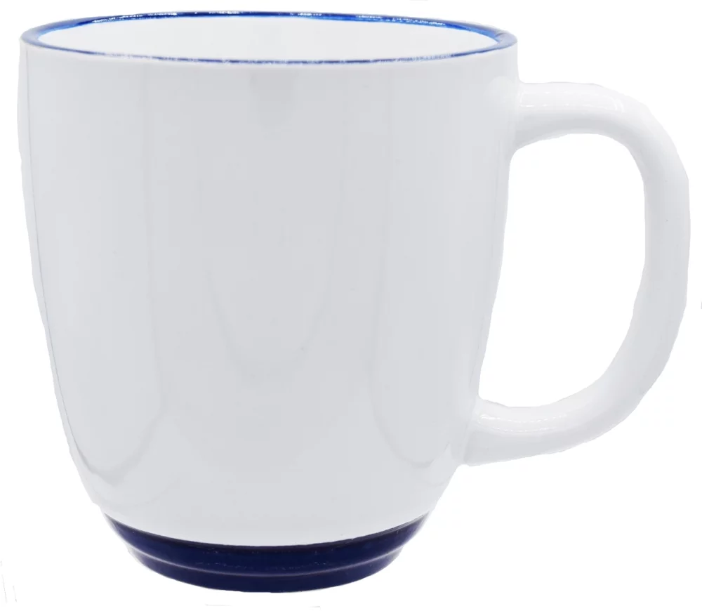Tasse économique Halo 14 oz blanche/bleu cobalt