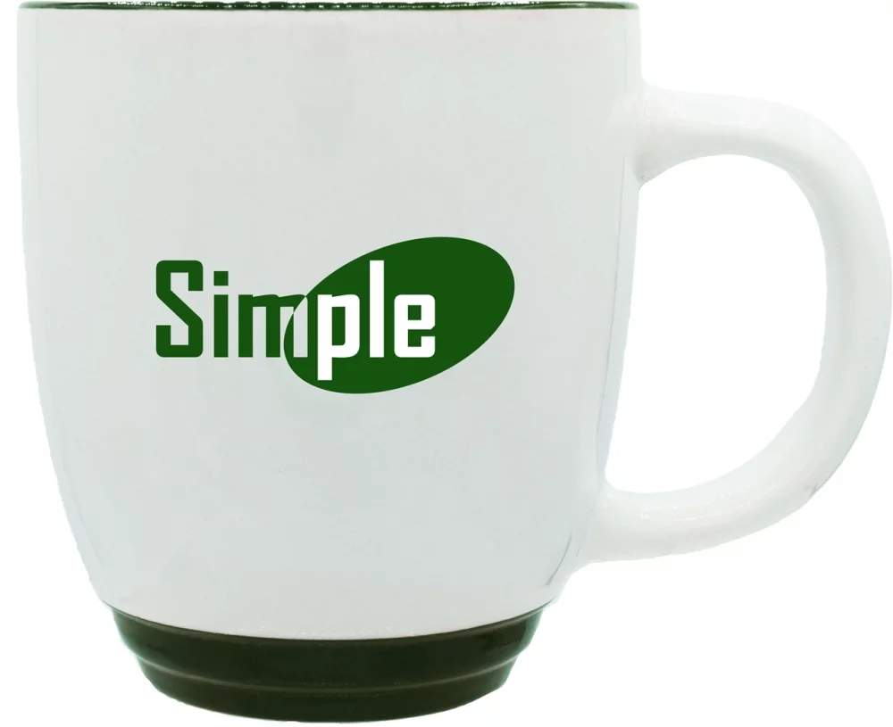 Economy Halo 14oz white/green mug