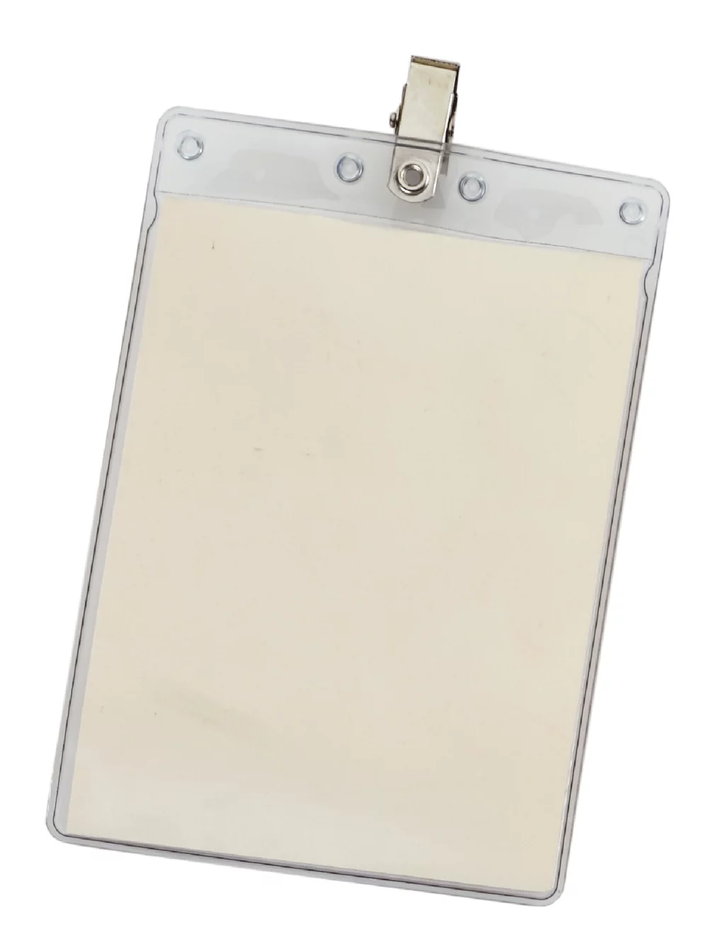 Large Vertical Vinyl Pouch w/ Bulldog Clip - 7"x4 5/16"