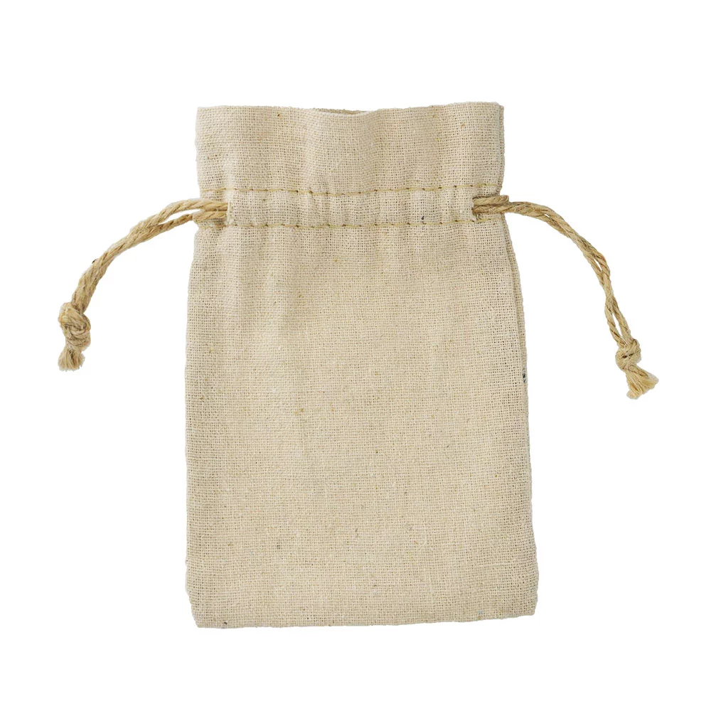 Sac en lin à cordon (avec impression) - 4" x 6"