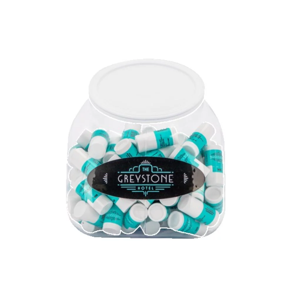 125 Hydratants naturels pour les lèvres en mini tube avec présentoir tubulaire