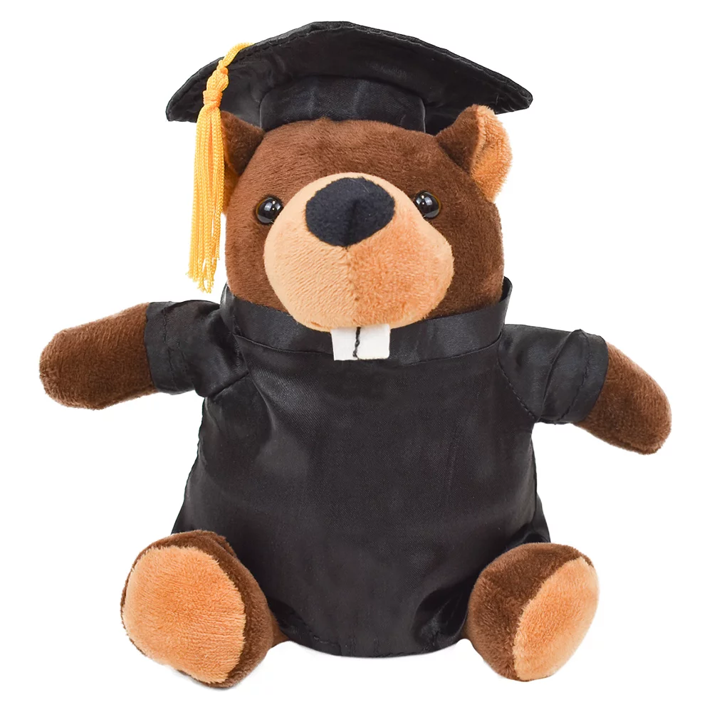 Graduation Plush - 6" Bizzie Beaver w/Gown & Cap