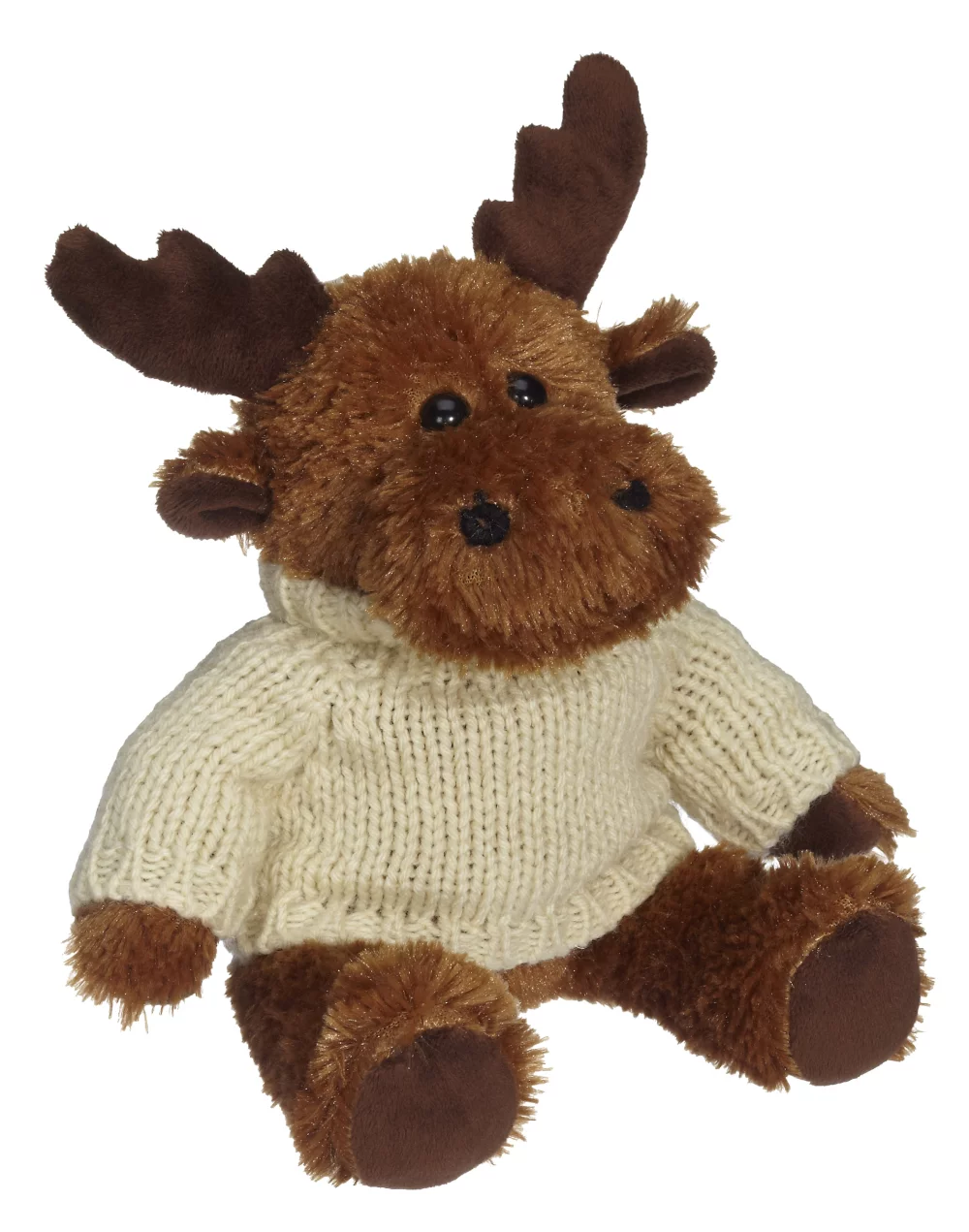 11" Morris Moose avec pull tricoté à la main brodé