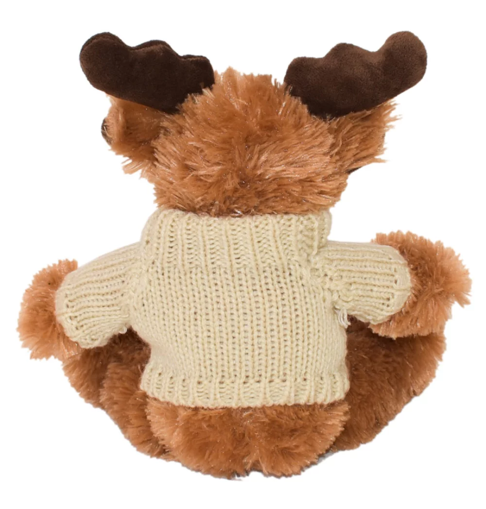 11" Morris Moose avec pull tricoté à la main brodé