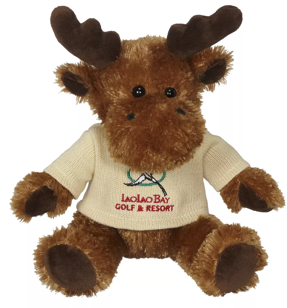 11" Morris Moose avec pull en tricot machine brodé