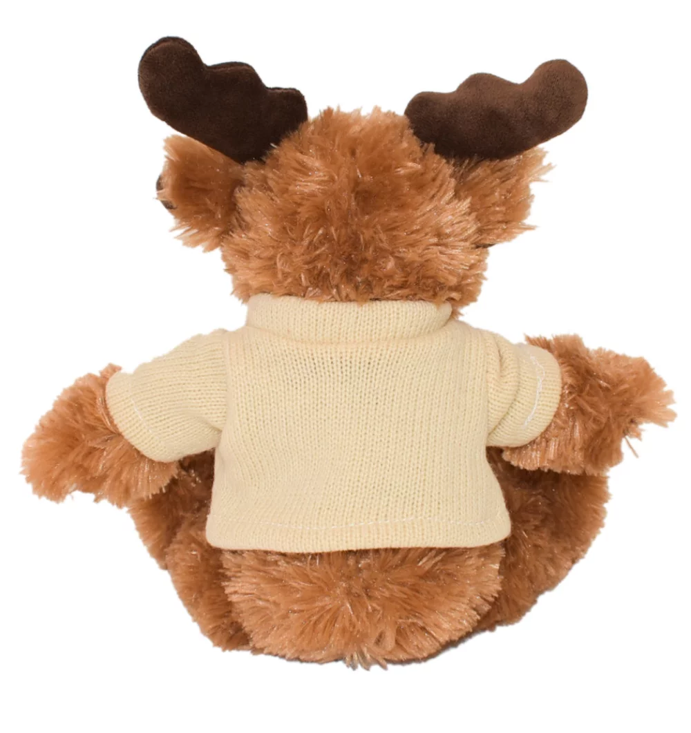 11" Morris Moose avec pull en tricot machine brodé