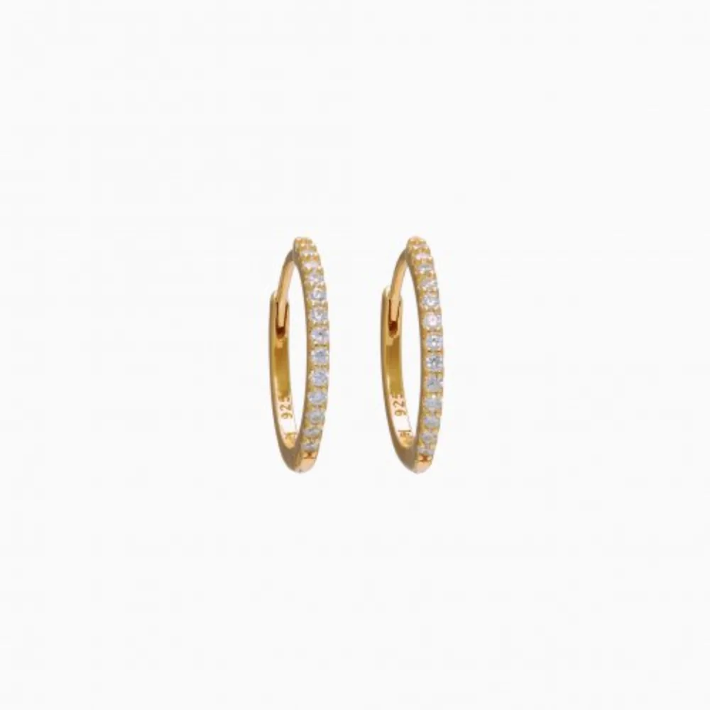 Pavé Hoop Earrings - Small - Gold