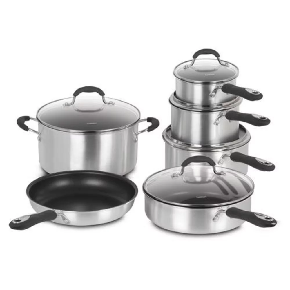 11 Piece Cuisinart Advantage Non-Stick Cookware Set - Brushed Sliver