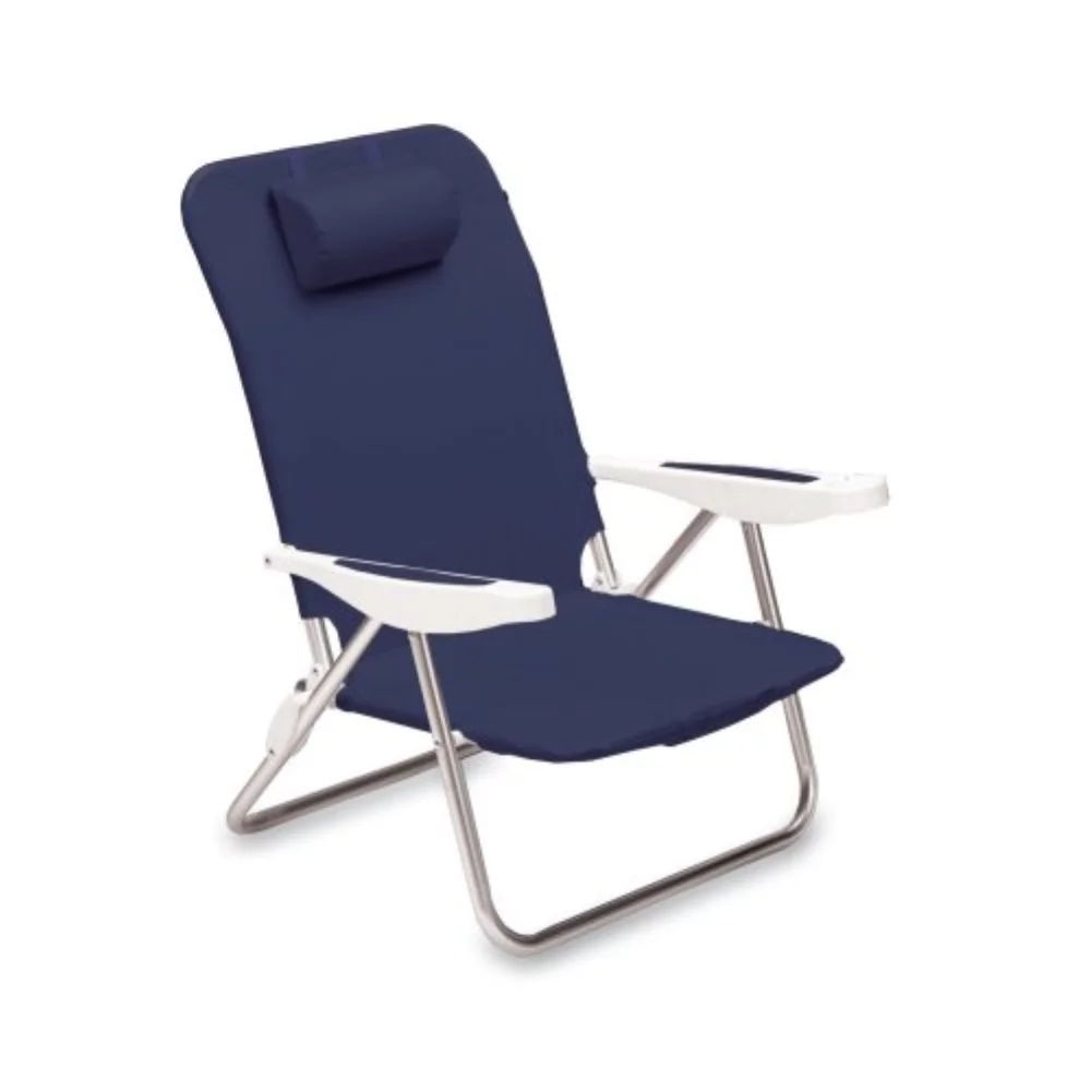 Monaco Reclining Beach Backpack Chair - Navy Blue