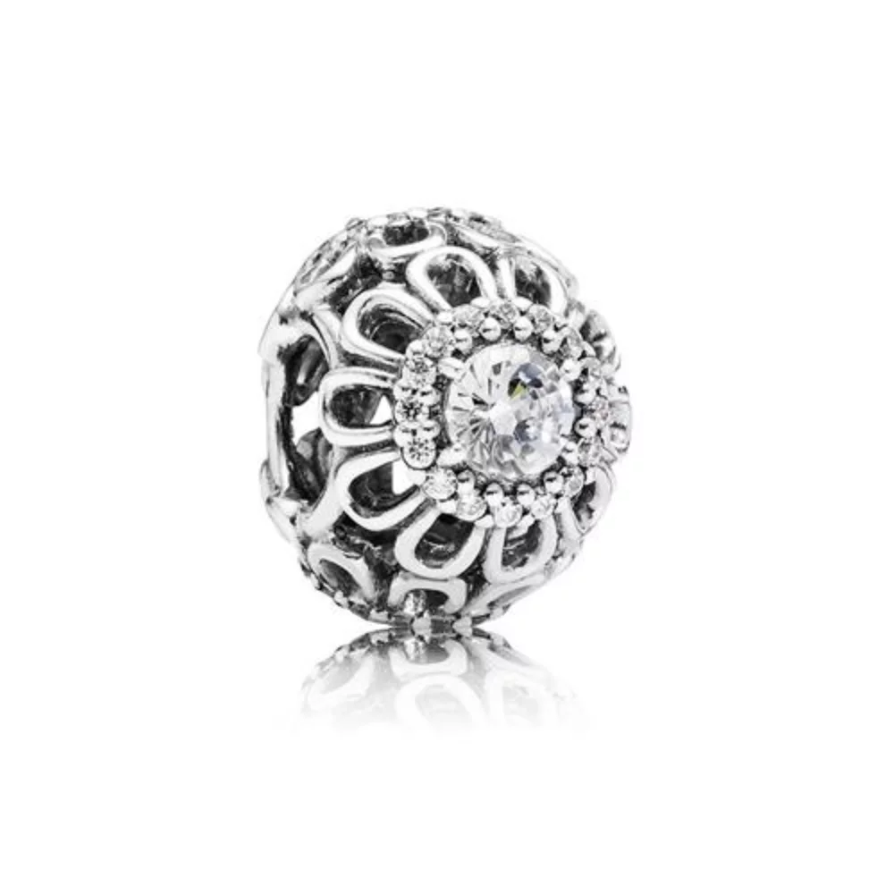 Charme de brillance florale - Argent