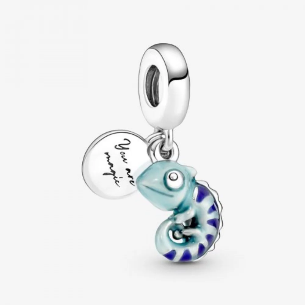 Colour-Changing Chameleon Dangle Charm - Silver