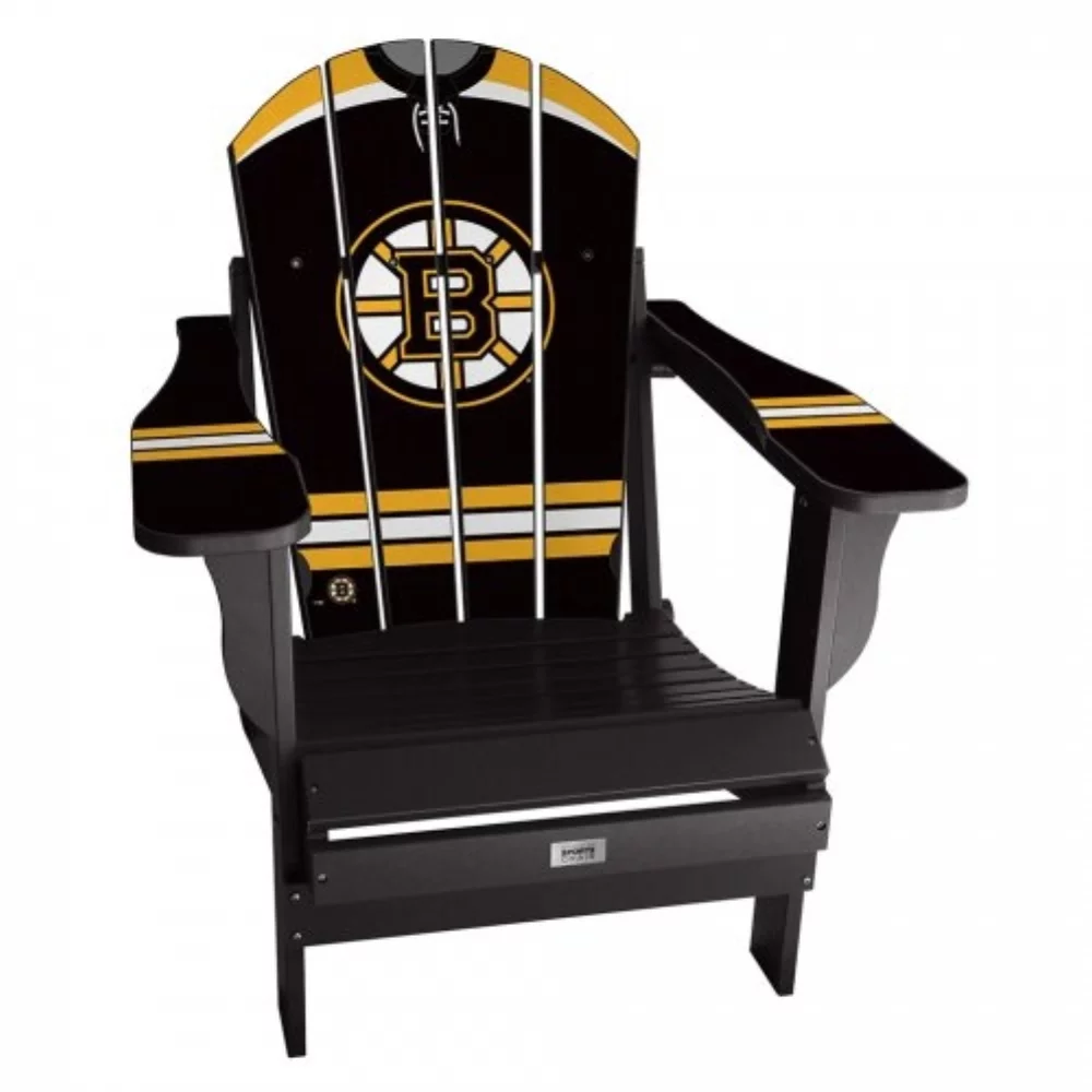 Chaise pliante en résine Adirondack avec logo des Boston Bruins de la LNH, noir