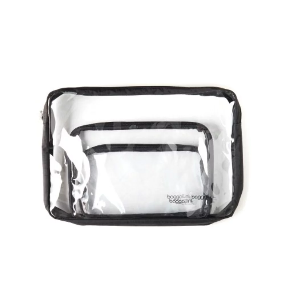 Clear Travel Pouches - Black