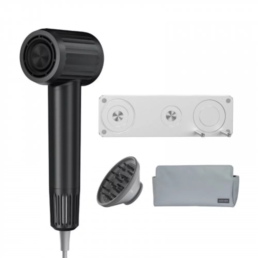 Ensemble sèche-cheveux rétro - noir/gris