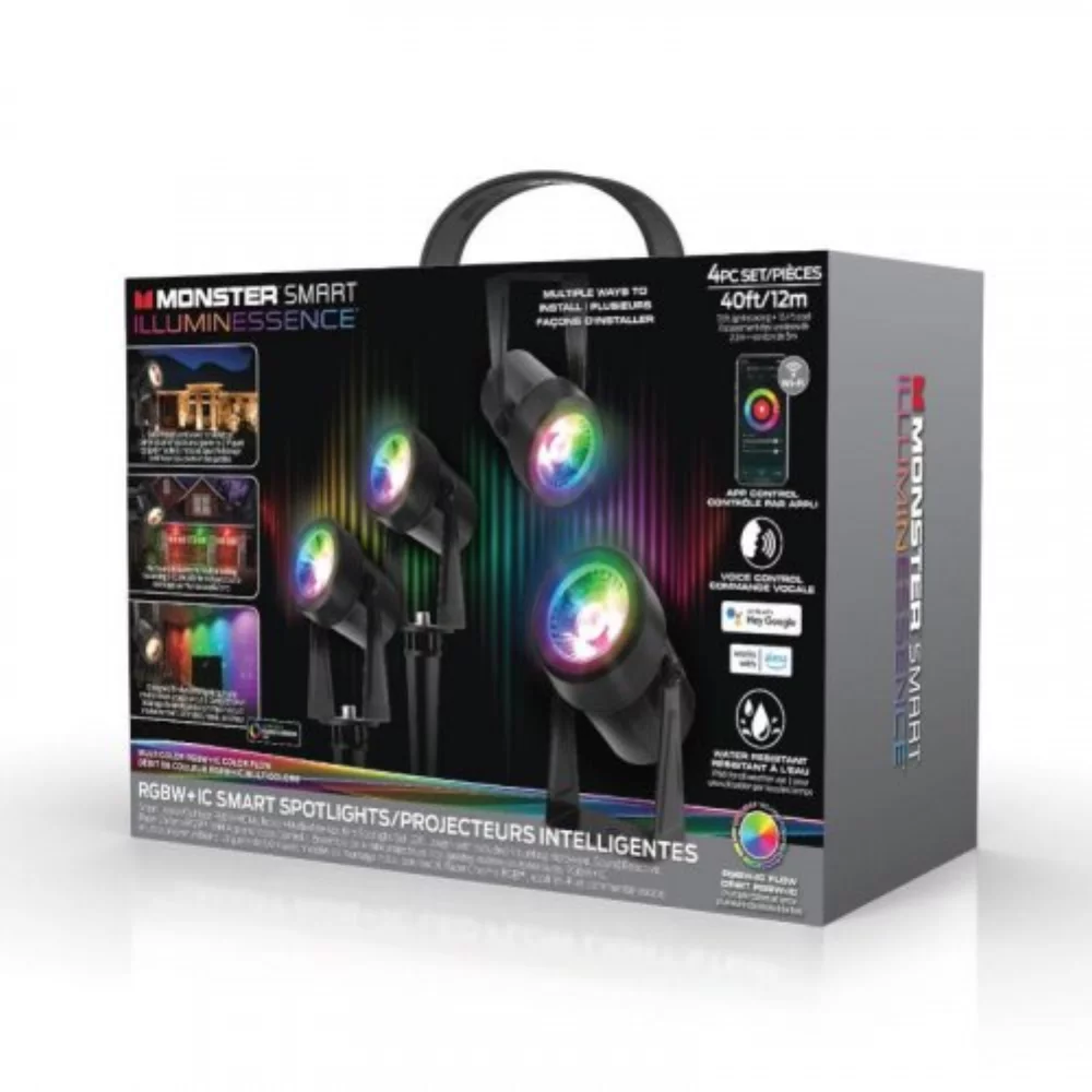 Monster Spotlight, SMART Multicolour LED Spotlight Set. - Black