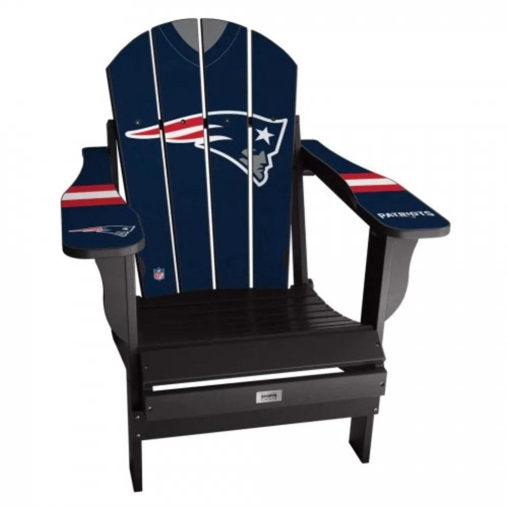 NFL Resin Folding Adirondack Jersey Chair - New England Patriots, Black